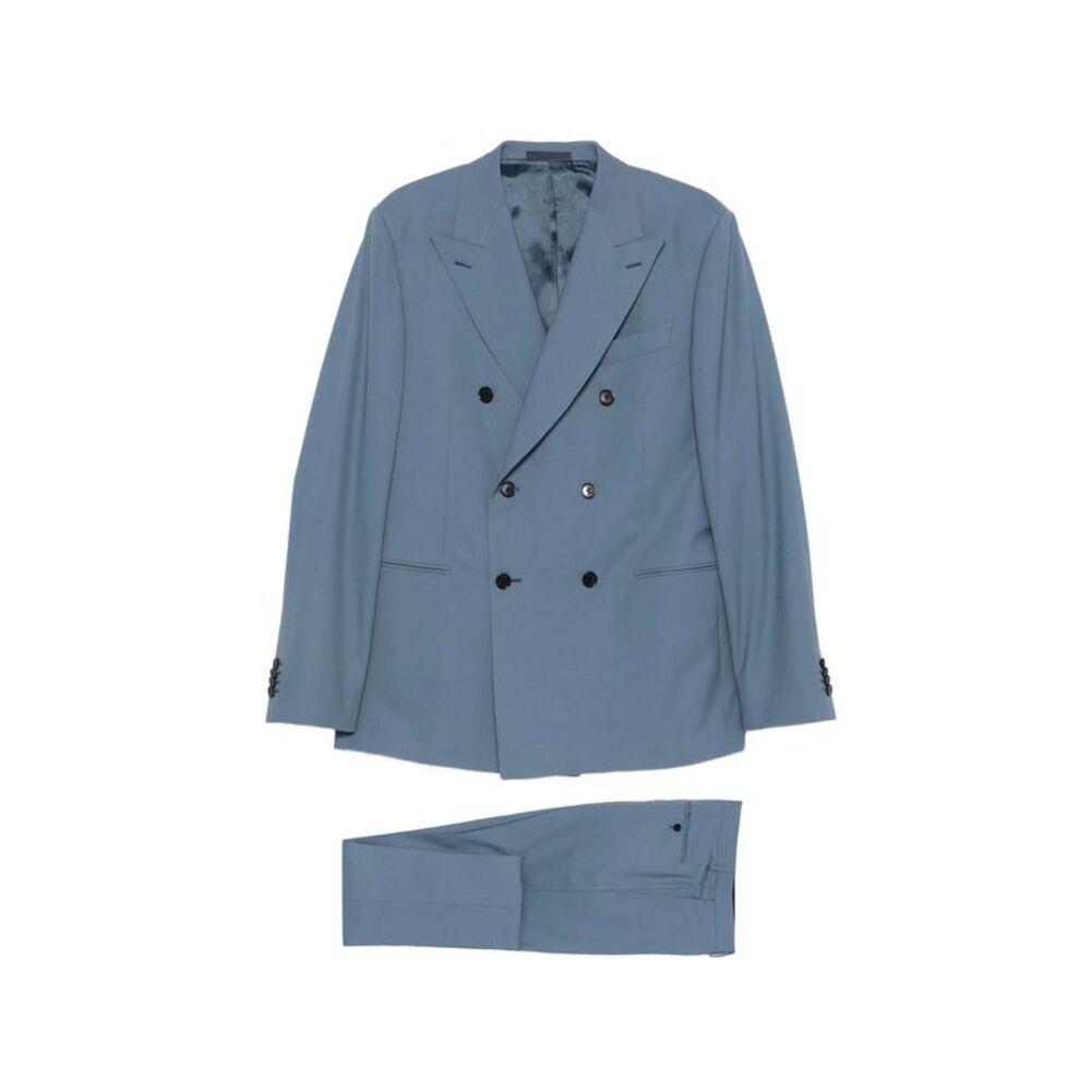 Caruso Blue Suits - Double  Breasted Suits Men